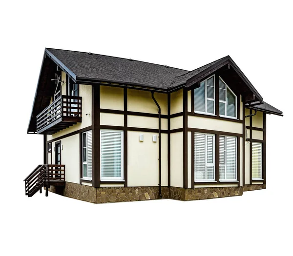 Grande Cottage Moderno Casa Isolato Sfondo Bianco — Foto Stock