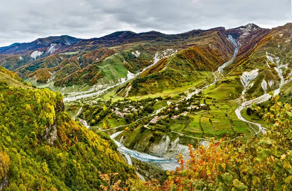 Landschap Vanaf Het Uitkijkplatform Cross Gudauri Georgia — Stockfoto