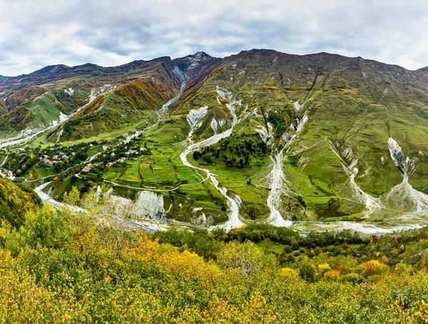 Landschap Vanaf Het Uitkijkplatform Cross Gudauri Georgia — Stockfoto