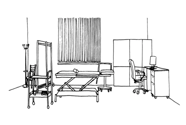 Grafische Skizze Krankenhaus Operationssaal Liner — Stockfoto