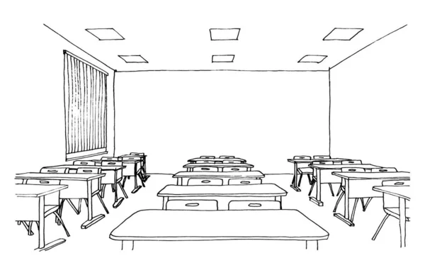 교실의 그래픽 스케치 라이너 — 스톡 사진