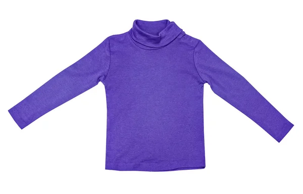 Abbigliamento Bambini Maglione Collo Alto Viola Bambini Isolato Sullo Sfondo — Foto Stock