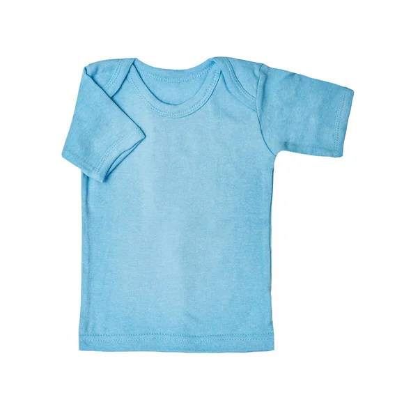 Kinderkleding Kinder Baby Blauw Shirt Kleding Shirt Geïsoleerd Witte Achtergrond — Stockfoto