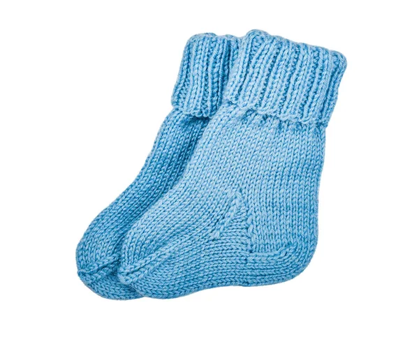 Vêtements Pour Enfants Chaussettes Tricotées Bleu Bébé Pour Enfants Bottines — Photo