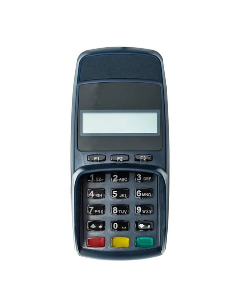 Terminal Paiement Bleu Moderne Pin Pad Avec Écran Vierge Isolé — Photo