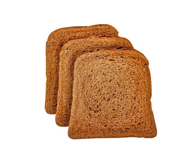 Czarny Chleb Żytni Plasterkach Izolowany Białym — Zdjęcie stockowe