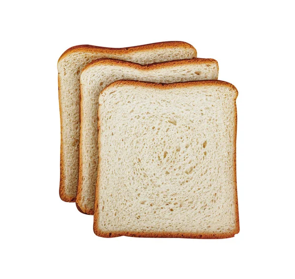 Sliced Wheat Bread Isolated White — Stock Photo, Image