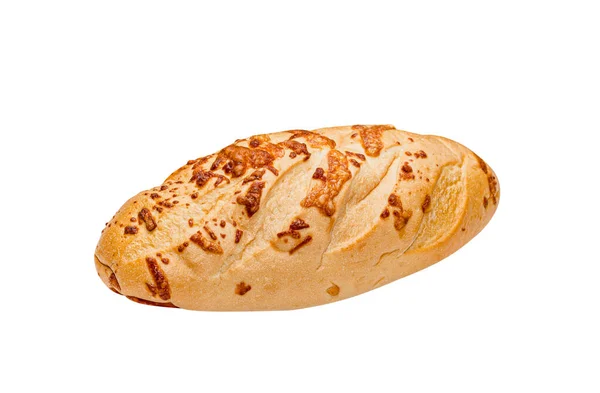 在白面包上分离出来的小麦白奶酪面包 — 图库照片