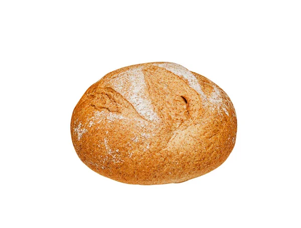 Wheaten Kvasinkový Chléb Otrubami Izolovaný Bílém — Stock fotografie