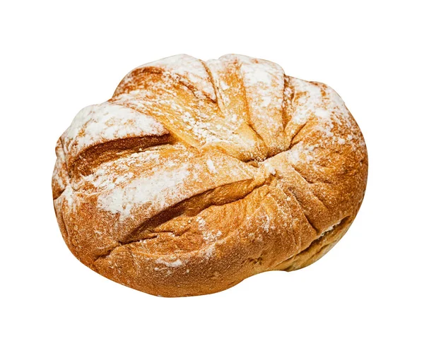 Bun Των Εμπόρων Από Αλεύρι Σιταριού Λευκό Ψωμί Απομονωμένα Λευκό — Φωτογραφία Αρχείου