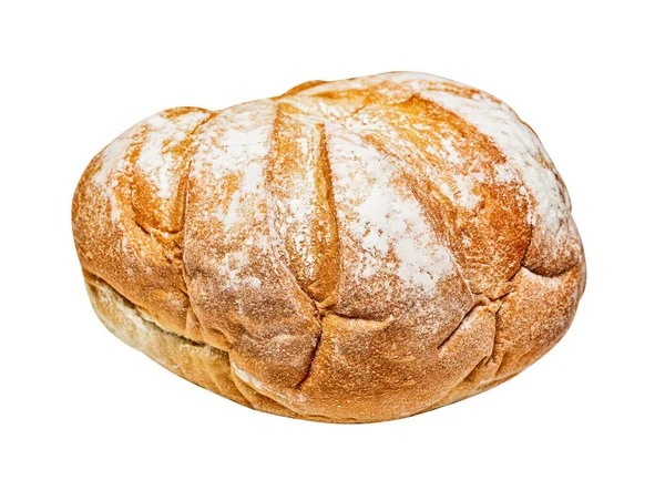 Buğday Unundan Bir Çörek Beyaz Ekmek Beyazda Izole Edilmiş — Stok fotoğraf