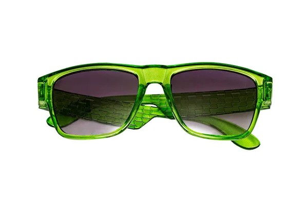 Solglasögon Grön Isolerad Vit — Stockfoto