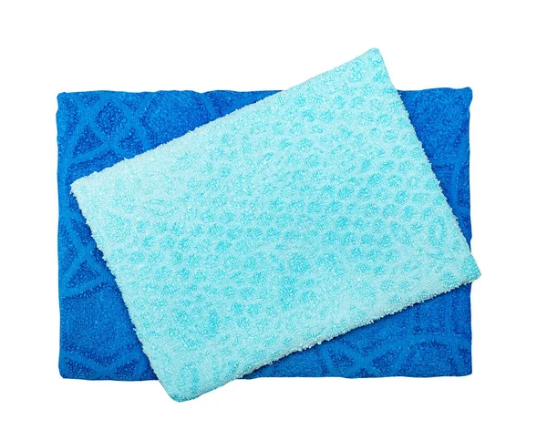 Beach Blue Towels Isolated White — Stock Photo, Image