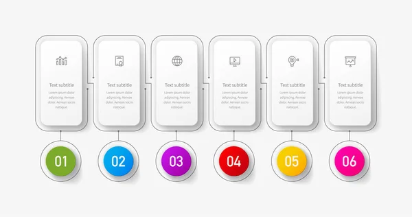 Ótimo infográfico para o seu projeto de negócios. É possível usar em apresentações em powerpoint, brochuras, cartazes, catálogos. Use seus ícones, dados e informações . — Vetor de Stock