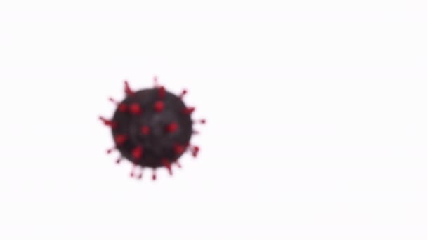 Modello sfocato di molecola di coronavirus COVID-19 rotante — Video Stock