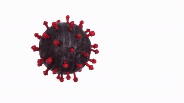 COVID-19 coronavirus molekyl roterande över vitt — Stockvideo