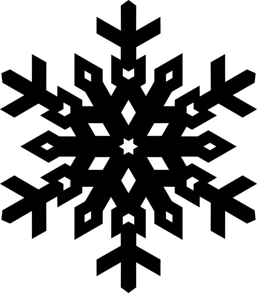 Copo de nieve negro con estilo — Vector de stock