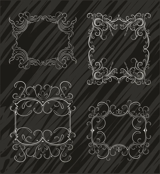 Set 4 luxe vintage frames — Stockvector