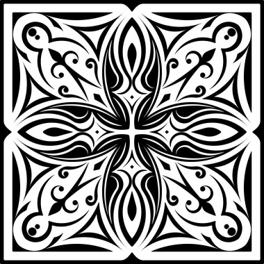 kare mandala, etnik dekoratif öğe.