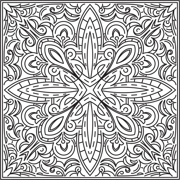 Quadratisches Mandala, ethnisches dekoratives Element. — Stockvektor
