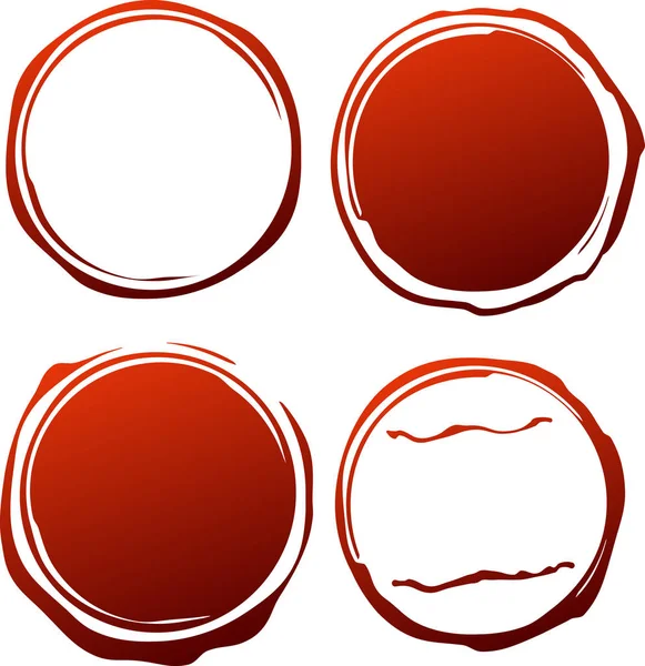 Set di francobolli di gomma grunge rossi — Vettoriale Stock