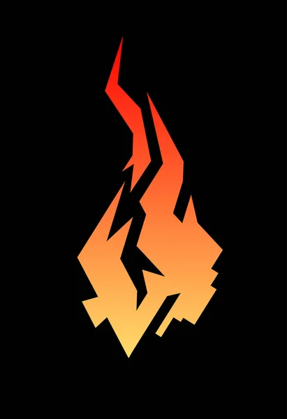 Stylish fire with broken angular shape — Stock Vector