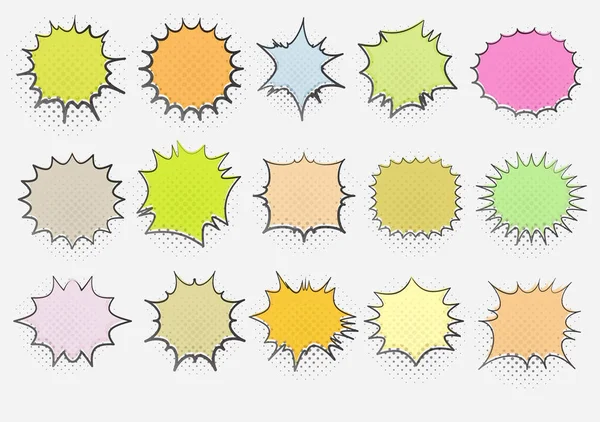 Conjunto de 15 modelos de bolhas de fala coloridas — Vetor de Stock