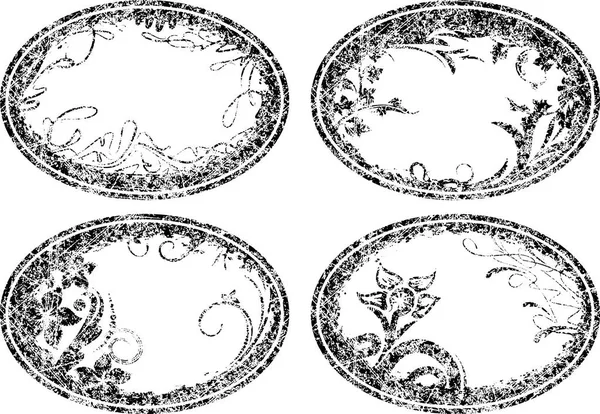 Marcos florales ovalados — Archivo Imágenes Vectoriales
