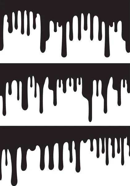 Gotas de pintura negra — Vector de stock