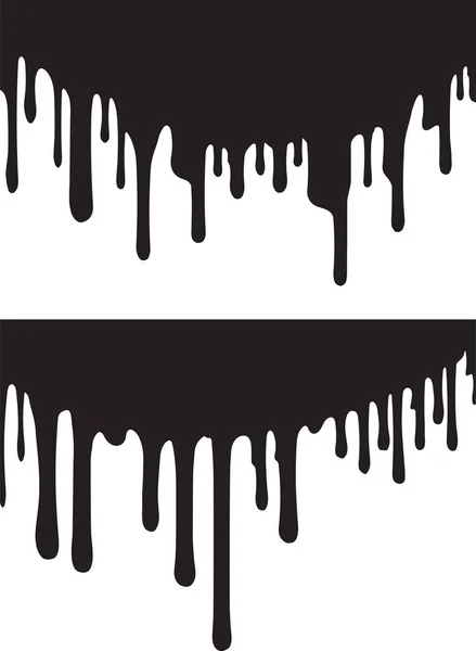 Black paint drips — Stock Vector