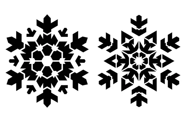 Снежинки в стиле стециля . — стоковый вектор