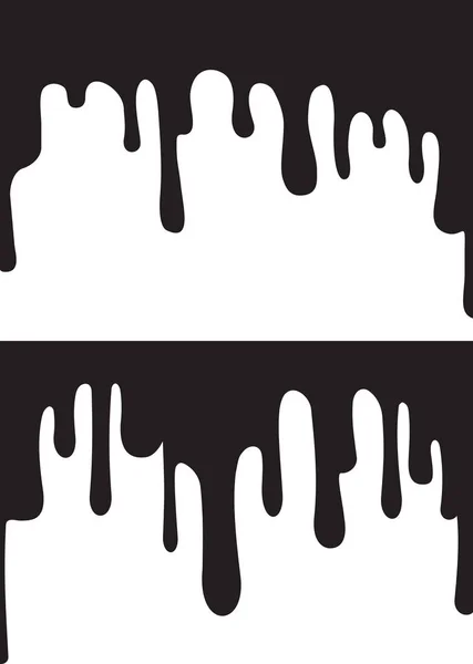 Gotas de pintura negra — Vector de stock