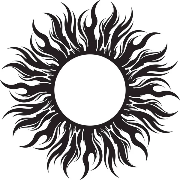 Sun symbol with long rays — Stock Vector