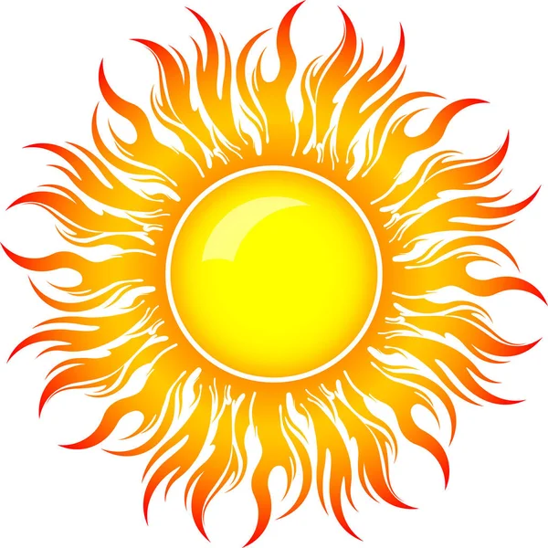 Símbolo decorativo de sol brillante y colorido — Vector de stock