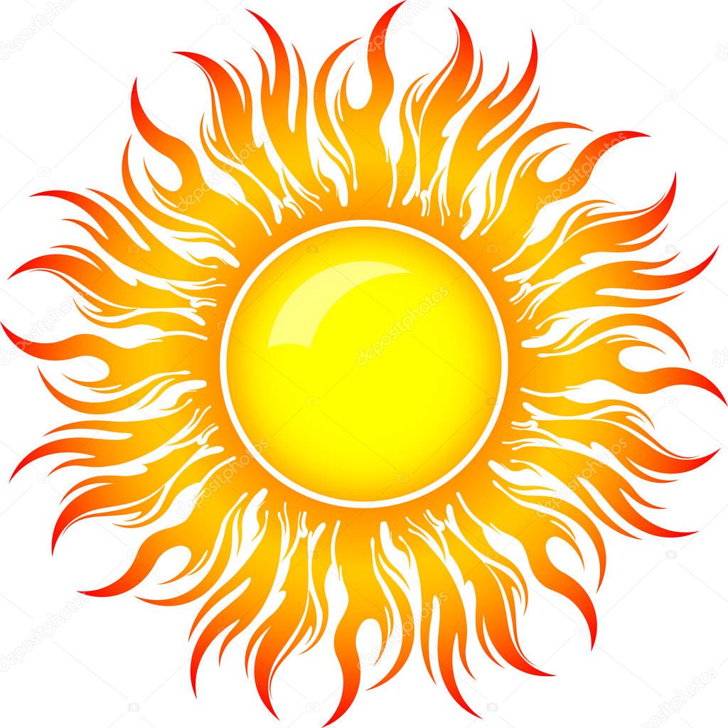 Decorative  bright colorful sun symbol 
