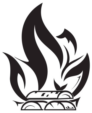 Siyah ve beyaz soyut şenlik ateşi