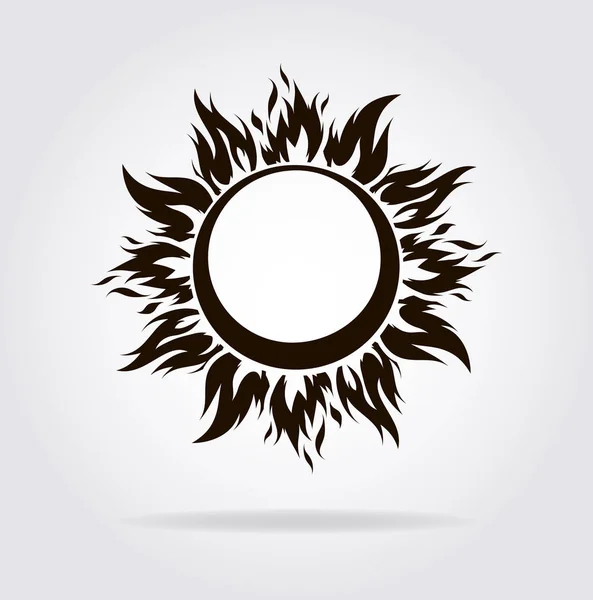 Sun symbol black — Stock Vector