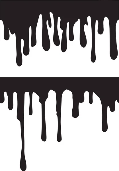 Gotas de pintura negra — Vector de stock
