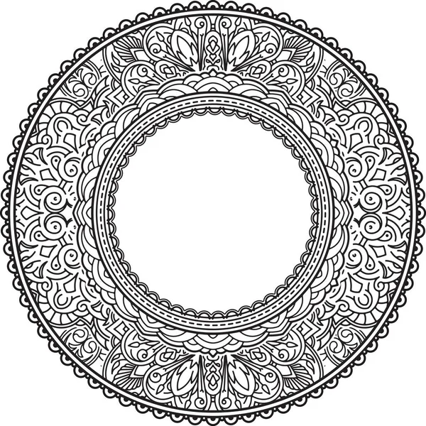 Rich decorated round frame pattern. — Stock Vector