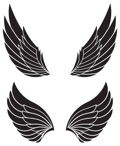 Two pairs of decorative  wings — Stock Vector