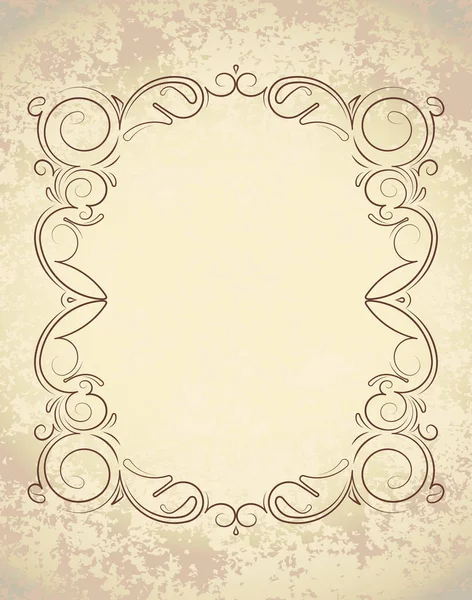 Old frame on aged paper — Stock Vector