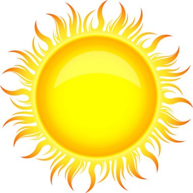 güneş sembolü uzun ışınları ile