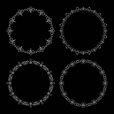 Yuvarlak zarif dekoratif çerçeve kümesi