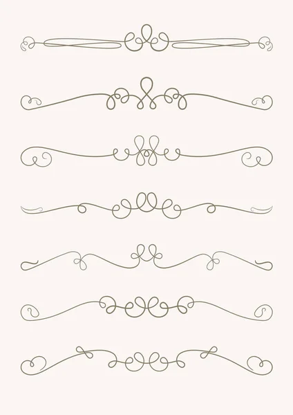 Set of decorative swirls elements — Stock Vector