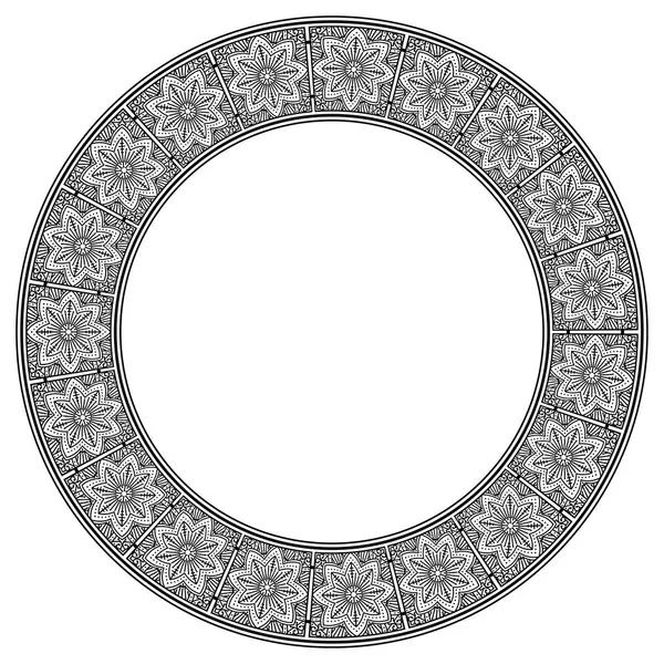 Rich decorated round frame — Stock Vector