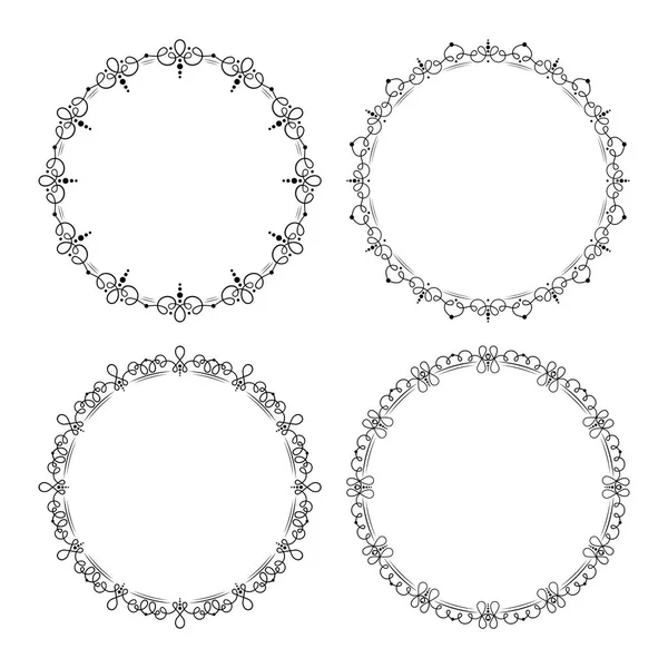 Set of round elegant decorative frames — Stock Vector