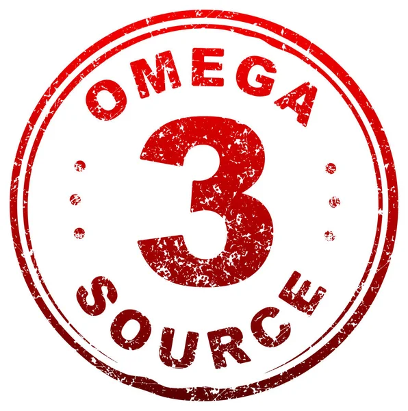 Red stamp Omega 3 source — Stock Vector