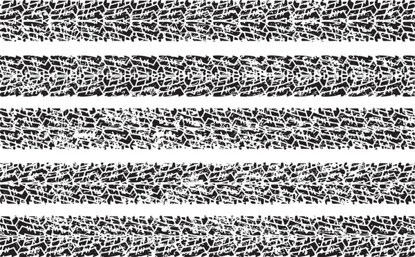 Sporche tracce squallide di pneumatici — Vettoriale Stock