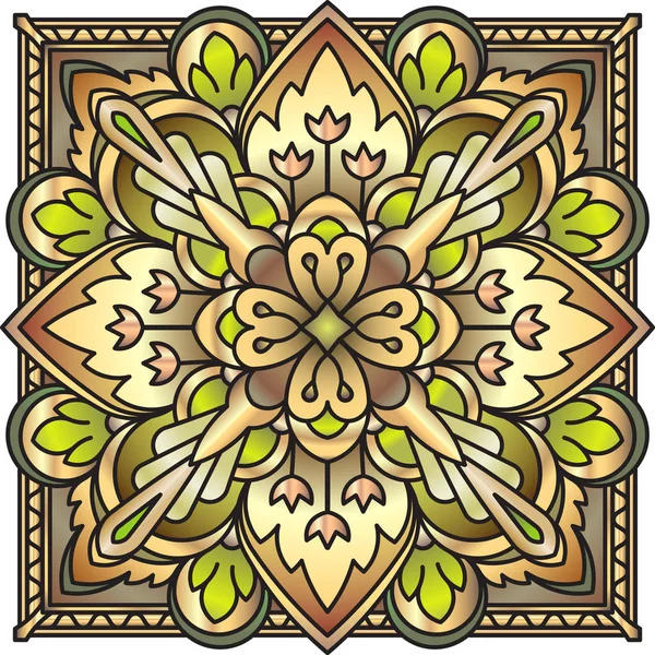 Decorative ornate square mandala — Stock Vector