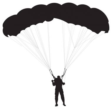 Skydiver adam siluet